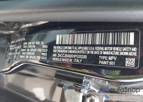 2017 Jeep Renegade Sport 4X4 from USA, damaged, VIN ZACCJBABXHPG35299